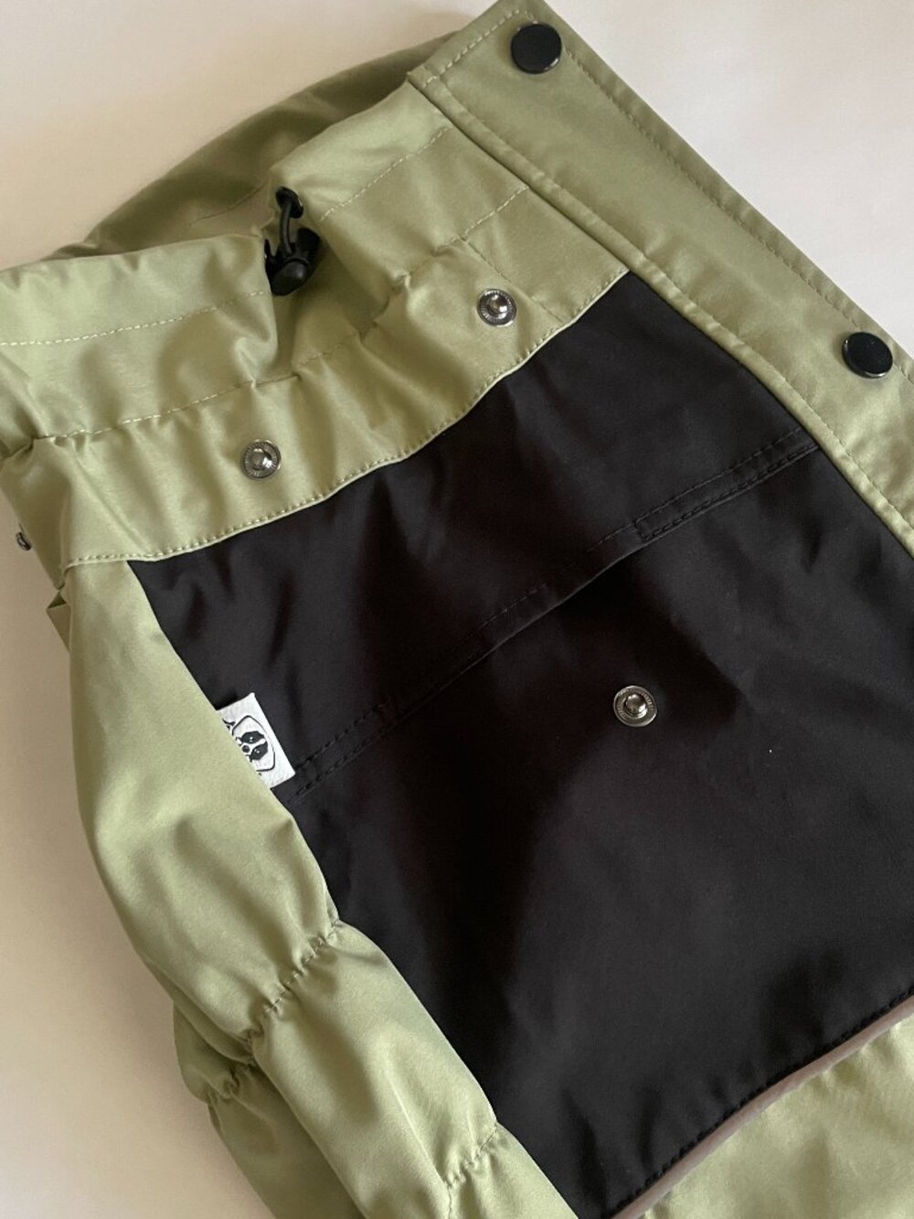 Olive Green & Black Dog Raincoat